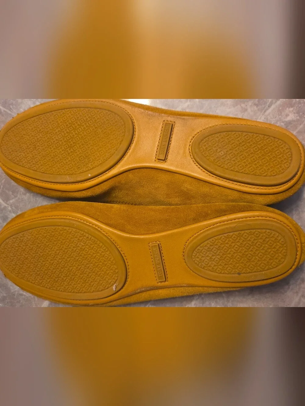 Tory Burch Mustard Suede Ballet Flats